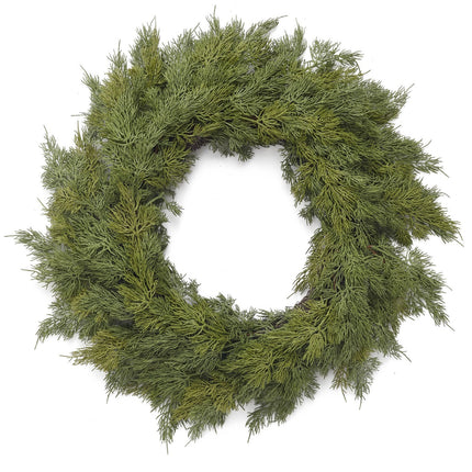 24" Faux Cedar Wreath