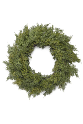 24" Faux Cedar Wreath