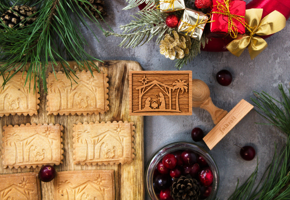 FOLKROLL Wooden Cookie Stamps, Seasonal