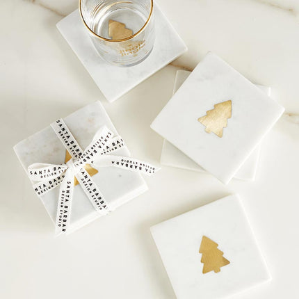 Marble Coaster with Gold Tree