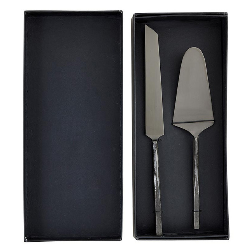 Matte Black Cake Server Set