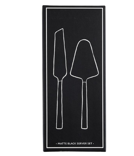 Matte Black Cake Server Set