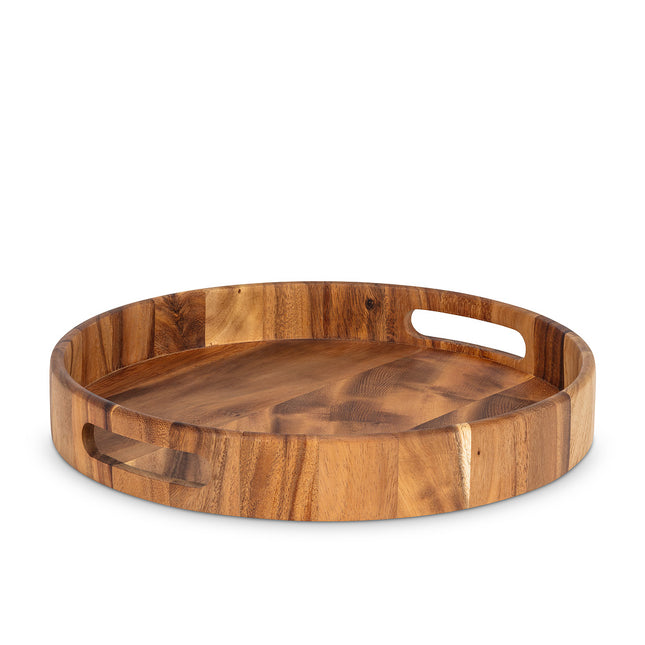 Acacia Wood Tray, 13.5" diameter