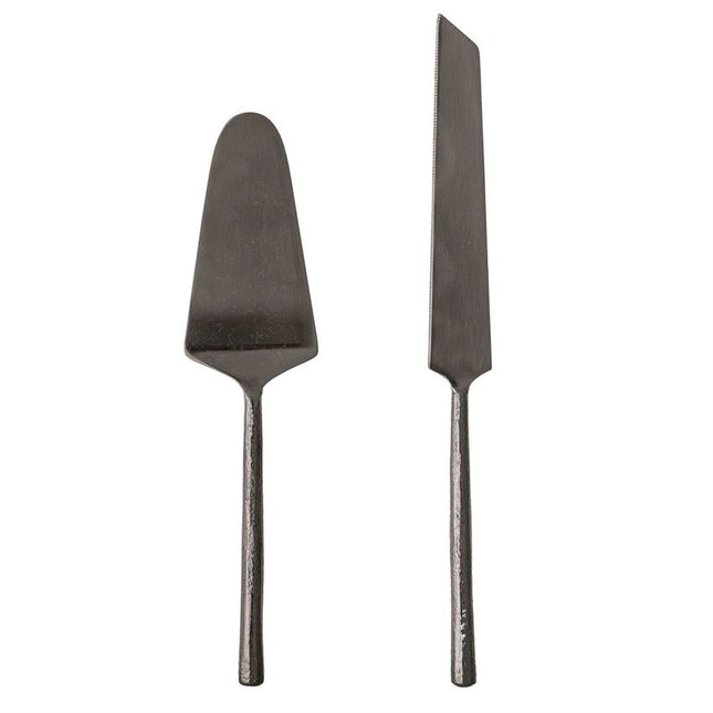 Matte Black Cake Server Set